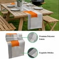 thumbnail image 3 of Orange Gray Abstract Table Runner 13x90 inch Watercolor Graffiti Art Cotton Linen Dining Table Runner Ideal for Dresser Kitchen Coffee Tables - Machine Washable, 3 of 9