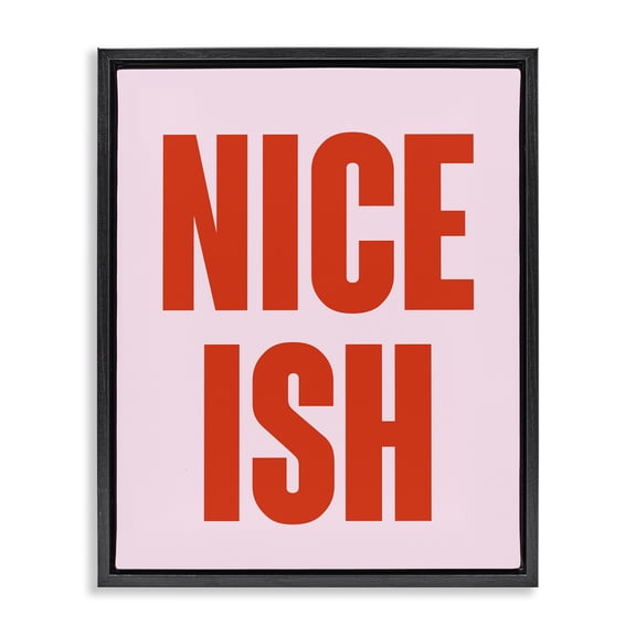 Stupell Industries Contemporary Nice Ish Red & Pink Black Floating Frame Canvas Art, 17 x 21, by House of Lulu