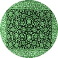 thumbnail image 1 of Ahgly Company Indoor Round Persian Emerald Green Traditional Area Rugs, 7' Round, 1 of 4