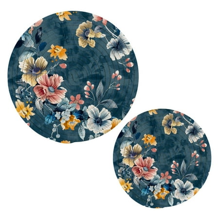 

Flower Botanicals Pot Holders Set Trivets Hot Pads Cotton Mats for Cooking
