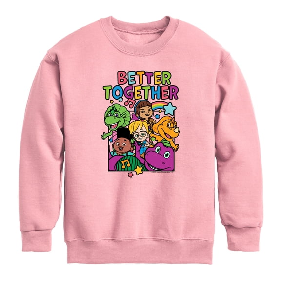 Barney - Better Together Boys' Graphic Long Sleeve Fleece Sweatshirt