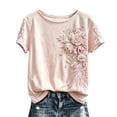 thumbnail image 2 of Domuza Women's Breast Cancer Awareness Shirts Pink Ribbon Print Cancer Survivor Short Sleeve Crew Neck Tee Shirts ,in October We Wear Pink Shirts XL, 2 of 4
