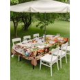 thumbnail image 3 of Happy Easter Outdoor Tablecloth - 60x102 Inch Rectangle Dining Table Cover, Bunny Eggs Spring Mushrooms Plants Brown Plaid Waterproof Outdoor Table Cloth with Umbrella Hole & Zipper for Picnic/Patio, 3 of 7