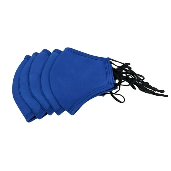 Reusable Cotton Face Mask, Washable Face Masks Adjustable 3PLY, 3 Layer, 5 Pack