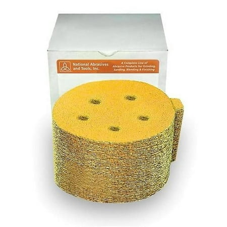 

Carborundum / Norton Gold 58188 5 Inch PSA / Sticky 5 Hole Stack 60 Grit Sanding Discs - 50 Pack