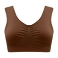 thumbnail image 2 of Summer Savings Clearance 2025! Loopsun Plus Size Bras for Women, Womens Comfortable Seamless Body Shaping Wireless Bra Shockproof Seamless Underwear Coffee 3XL, 2 of 3