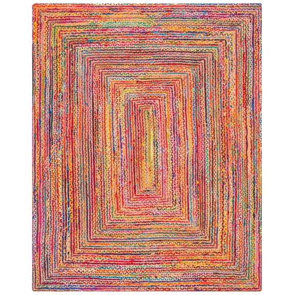 SAFAVIEH Cape Cod Miah Geometric Area Rug, Red/Multi, 10' x 14'
