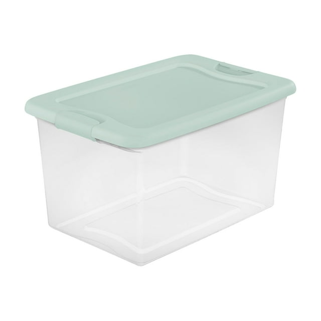 Sterilite 18 Pack 64 Qt Latching Box, Plastic Storage Bin with Lid, Mindful Mint