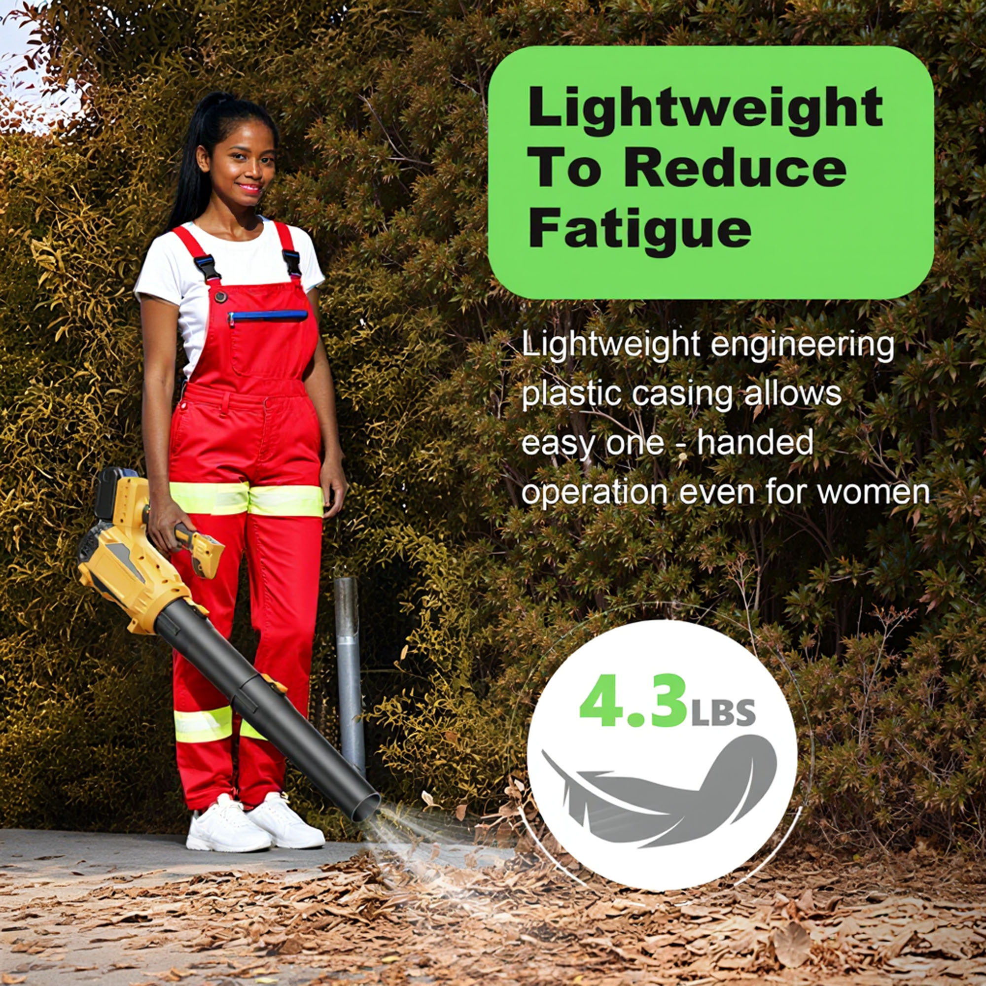 Cordless Leaf Blower with Battery and Charger, 650CFM Handheld Blower with Extended Nozzle, 5-Speed Adjustable for Yard Cleaning and Car Drying, Yellow