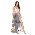 thumbnail image 2 of FORMRS Womens Long Sarong Beach Wrap Semi-Sheer Bikini Skirt Bathing Swimsuit Cover Up, Cute Ghosts, 2 of 7