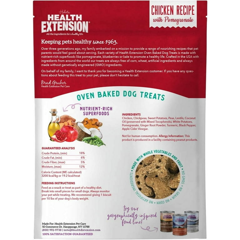 Health Extension Oven Baked Dog Treats Chicken with Pomegranate Health Extension Oven Baked Dog Treats Chicken with Pomegranate