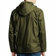 thumbnail image 2 of Men's Water Resistant Zip Up Hooded Lightweight Windbreaker Rain Jacket (Olive,S), 2 of 3