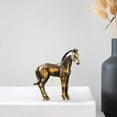 thumbnail image 4 of Horse Statue Bronze Copper Alloy Hand Carved Decorative Figurine | Desktop Shelf Ornament | Micro Landscape Art Sculpture | Unique Texture Design | 1 Piece, 4 of 6