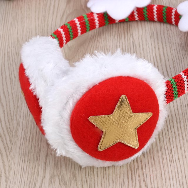 NIYANGLE 1Set Kawaii Earmuffs Round Shape Plush Material Ear Warmth For Children And Friends