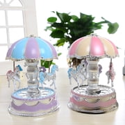 Music Box Boxes for Girls Snow Globes Love Globe Horse Gifts- Luxury Carousel Music Box Rotate LED Light- Luminous Rotation