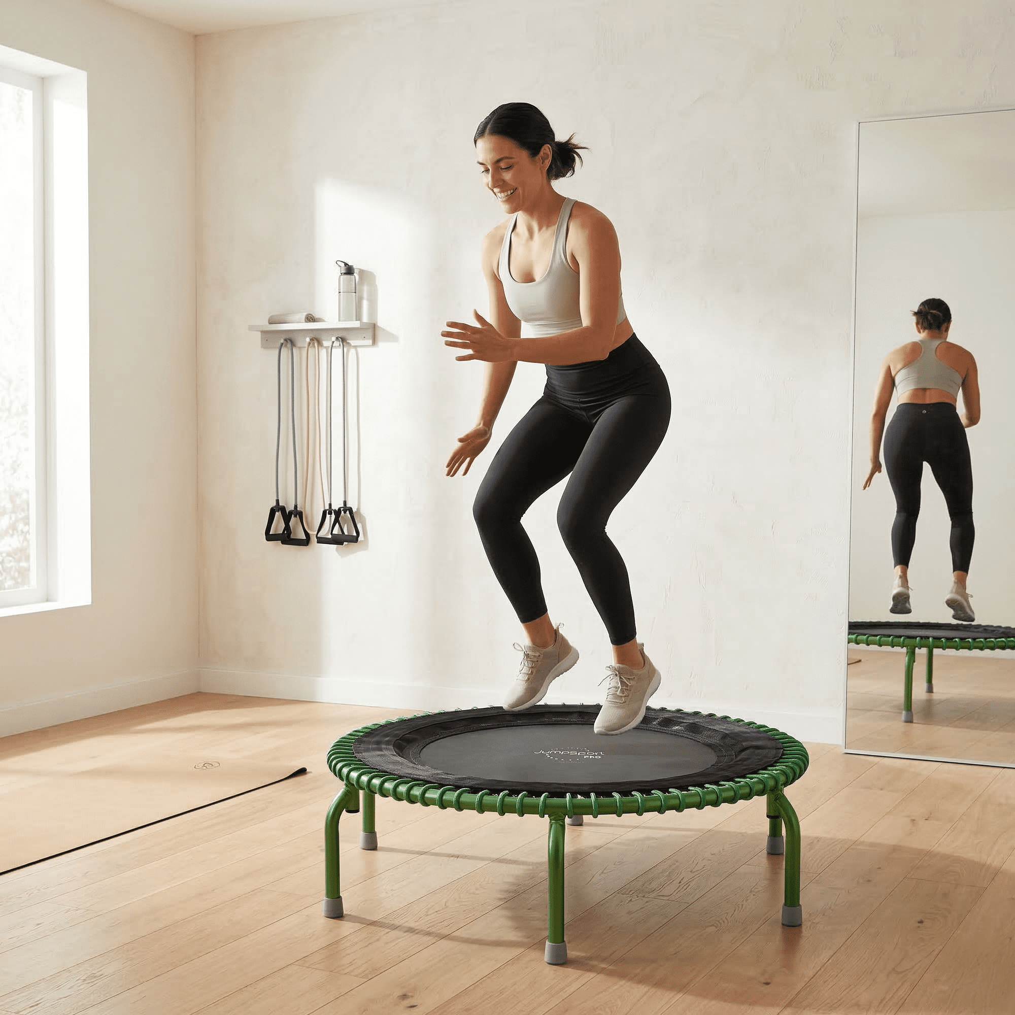 JumpSport 44" PRO Fitness Trampoline, Model 550 Exercise Rebounder, 325 lb Capacity Green