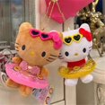 thumbnail image 1 of Una cosa Llavero con colgante de Sanrio hawaiano de Hello Kitty de Kawaii, juguetes de peluche de dibujos animados, anillo de natación marrón y blanco, peluches rellenos, llavero, Regalos vacaciones, 1 of 12
