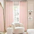 thumbnail image 6 of Light Pink Linen Curtains Pinch Pleated 90 Inch Length 2 Panels for Nursery Baby Girls Bedroom Semi Sheer Light Filtering Pleated Linen Curtains for Living Room Bedroom Dusty Blush Pink, 6 of 9