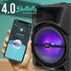 Pyle Portable PA Speaker System - 1200W Bluetooth Speaker With Flashing Lights, FM Radio, USB/AUX Input, Rolling Wheels