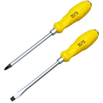 Yalin 2-Piece Professional Screwdriver Set, Phillips and Flat Head, Non-Slip Handles, S2 Steel, Yellow