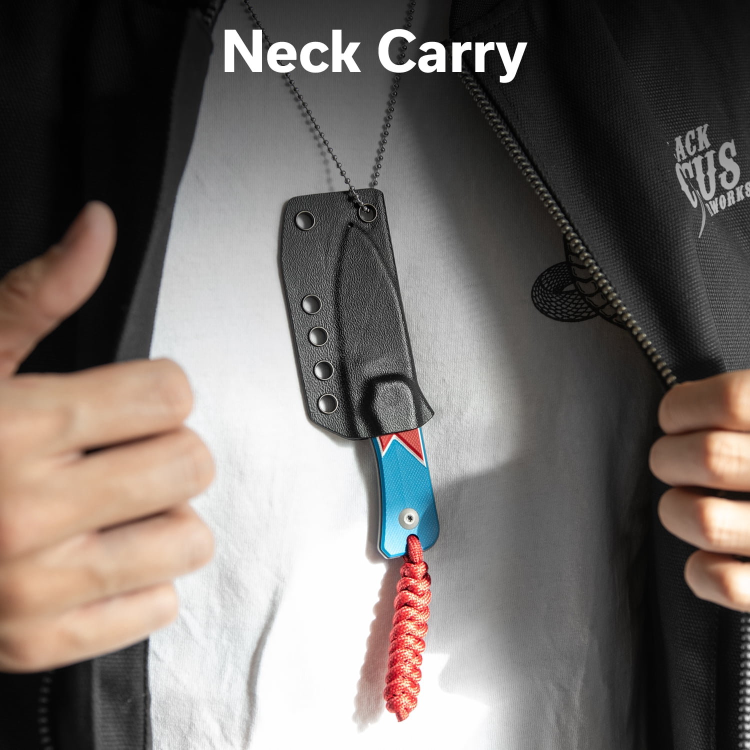 CIVIVI Baby Banter Small Fixed Blade Knife with Kydex Sheath & Belt Loop, 2.39" Nitro-V Blade G10 Handle, Lanyard and Chain Included C23045A-1
