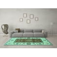 thumbnail image 3 of Ahgly Company Indoor Rectangle Abstract Turquoise Blue Modern Area Rugs, 7' x 10', 3 of 4