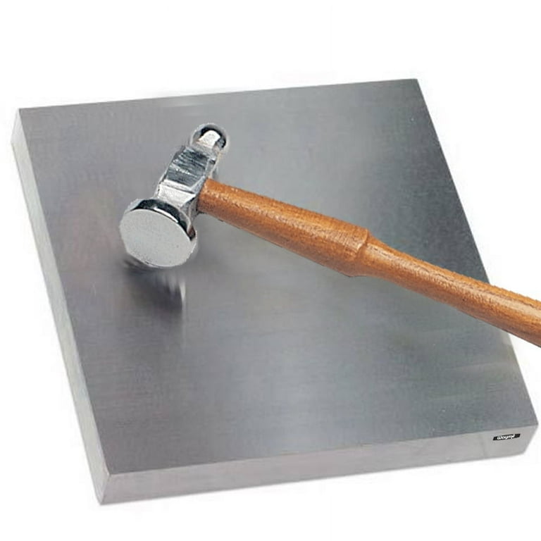 Steel Bench Block With Rubber Base - 4x4 Inch Jewelry Stamping Anvil Tool
