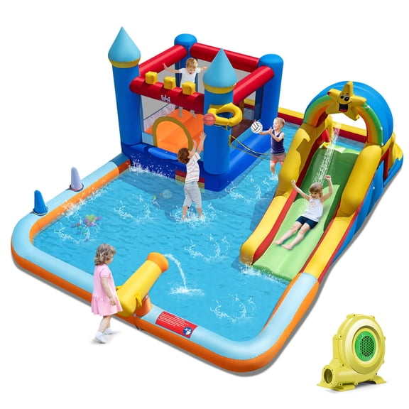 Infans Giant Water Slide Bounce House w/Climbing Wall Splash Pool 735W Blower Included