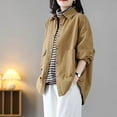 thumbnail image 4 of Sexlip Jackets for Women Fall Oversized Utility Cotton Coat Loose Fit Corduroy Collar Vintage Workwear with Pockets Yellow XL, 4 of 8