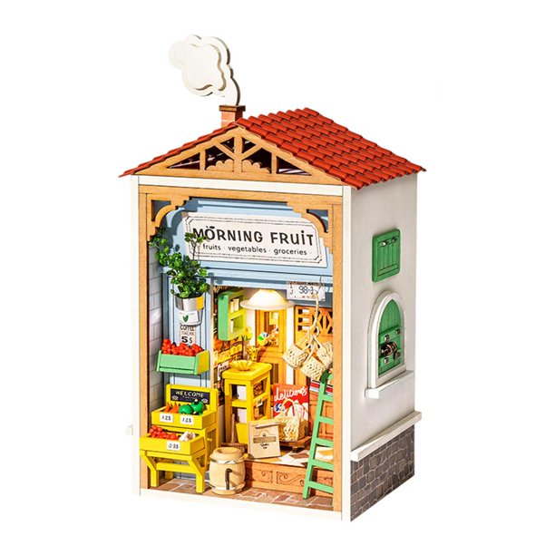 Casas de de as 3D Ciudad de Calle Miniatura Casas de Muñeca con Luces de Muebles Pntas Adornos de Juguete Educativo fruta de Sunnimix Casa de muñecas en miniatura