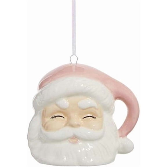 RAZ Imports Santa Ornament, 3.5 inches, Pink