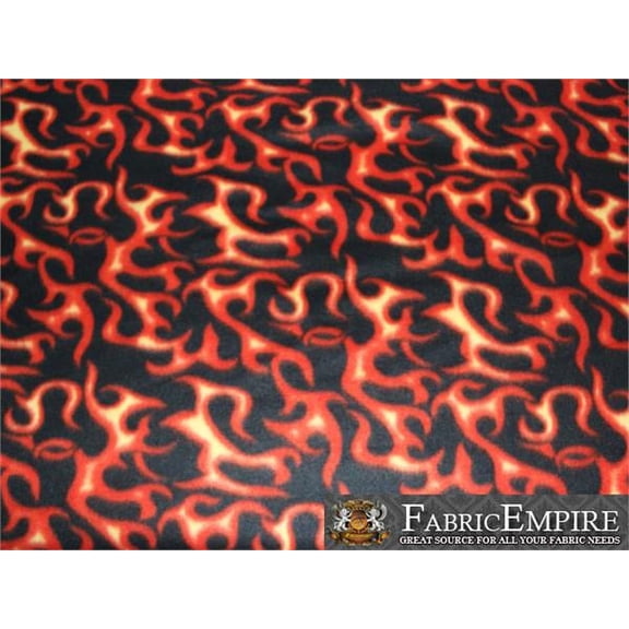 Fabric Empire 58" Knitted Fleece Flame Print Sewing & Craft Fabric By The Yard, Multicolor