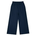 thumbnail image 6 of Kids Girl Sweatpants Casual Girls Wide Leg Pants Navy Joggers For Girls Baggy Pants Size 8-9 Girls Clothes, 6 of 9