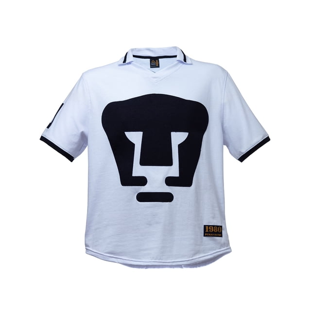 OLD SCHOOL SPORTS Pumas UNAM Jersey Pumas Retro 1980 manga corta Blanco/Azul Hombre OLD SCHOOL SPORTS Pumas de la UNAM Retro 1980 blanco/azul manga corta algodón