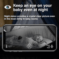thumbnail image 4 of Invidyo FHD 1080p Pan and Tilt Video Baby Monitor - White, 4 of 8