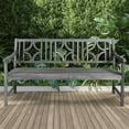 thumbnail image 2 of Sloane 59.1" 3-Seat Ogee Diamond-Back 600-Lbs Support Acacia Wood Outdoor Garden Patio Bench, Gray, 2 of 8