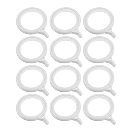 UPKOCH 12pcs Curtain Pole Rings Plastic Drapery Eyelet Curtain Rings for Curtain Rod Circles Slides