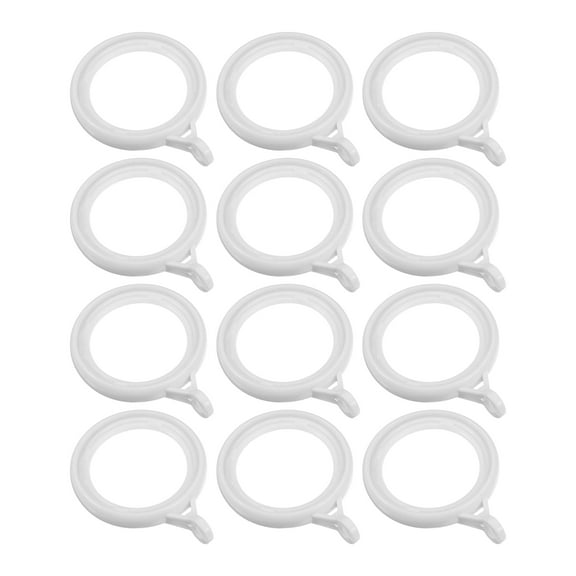 UPKOCH 12pcs Curtain Pole Rings Plastic Drapery Eyelet Curtain Rings for Curtain Rod Circles Slides