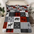 thumbnail image 2 of Homewish Vintage Boho Tribal Queen Sheet Sets,Rustic Western Farmhouse Flat Sheet,Wild Bear Elk Queen Fitted Sheet For Men Women,Super Cozy Room Decor,4pcs, 2 of 7