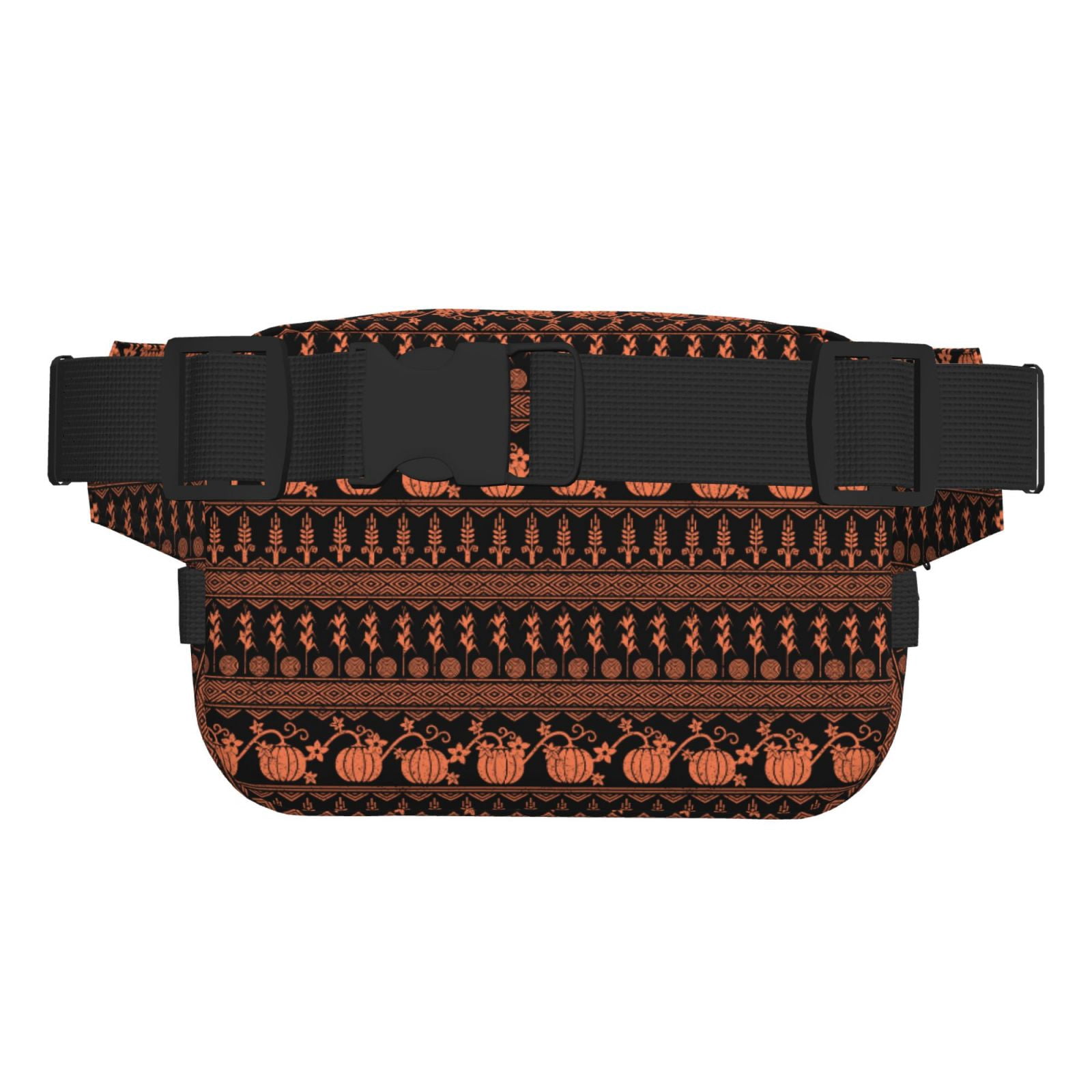 Picia Vintage Pumpkin Pattern Print Square Double-Layer Waist Bag Mini Adjustable Waist Belt Bag Exercise Running Travel Hiking