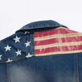 thumbnail image 5 of Chaleco vaquero de estilo ajustado y moderno para hombre, chaleco vaquero para hombre, chaleco informal con bandera, 5 of 5