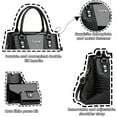 thumbnail image 3 of Women's Crocodile Pattern Tote Bag Set, Black, 3-Piece, 3 of 7
