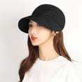 thumbnail image 3 of Women Sun Hat Solid Color Wide Brim Adjustable Drawstring Face Protection Anti-UV Breathable Sunshade Lady Summer Cap Headwear, 3 of 10