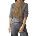 thumbnail image 2 of Outfmvch Bandana Scarf Scarfs for Women Pashmina Shawls and Wraps for Evening Dress Bridesmaid Wedding Bridal Winter Warm Long Large Scarves Silk Hair Scarf Khaki 1 One Size, 2 of 4
