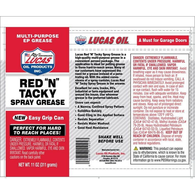 Lucas Oil - Yesterday's Guess that Product answer is our Red N Tacky Spray  Grease! It is a high-quality grease that is now in a convenient aerosol  packing for those hard to