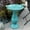 Turquoise, variant on Alpine Corporation 25" Tall Outdoor Ceramic Antique Pedestal Birdbath with 2 Bird Figurines, Turquoise