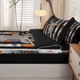 thumbnail image 5 of Manfei Safari Deer Zipper Twin Comforter Sets with Fitted Sheet and 2 Pillowcases,Orange Camo American Flag Zipper Bedding Set,Black Reversible,4pcs, 5 of 8