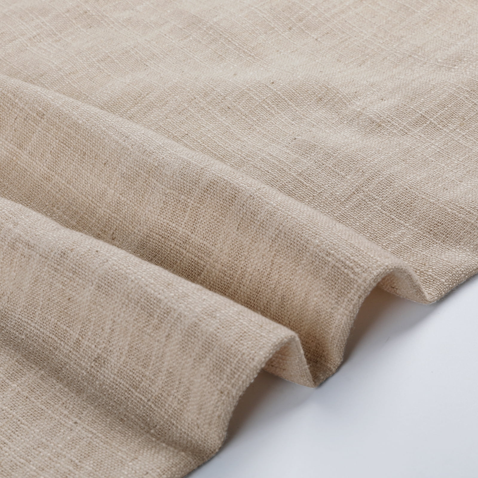 TWOPAGES Linen Blend 72 W X 84 L Inch Room Darkening Curtain Grommet Privacy Protection Drape for Patio Door, 1 Panel, Tapioca