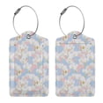 thumbnail image 3 of Sikiie Orchids Flowers Luggage Tag for Suitcase Leather Baggage Tag with Stainless Steel Loop Privacy Cover for Women Men Girls-4 PCS, 3 of 5