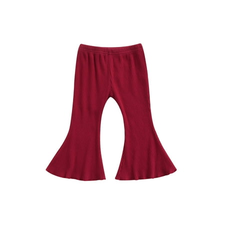 

Musuos Baby Girl Boy Velvet Bell Bottom Flare Pants Elastic Waist Wide Leggings Trousers
